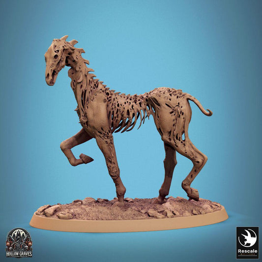 Photo de produit Tabletop 28mm Lord of the Print (LotP) 0 : Miniature Tabletop : Cheval mort-vivant - Cheval osseux, Monture zombie, Cheval de tombe, Cheval de terreur Doomstride (24_10_C7)