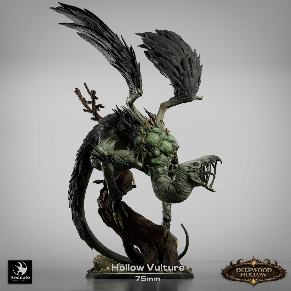 Photo du produit Tabletop 28mm Lord of the Print (LotP) 1: Tabletop Miniature : Démon vautour / Hollow Vulture - chimère volante, oiseau de terreur en piqué avec des griffes, des ailes déchirées et une queue fouet (26_03_D1)