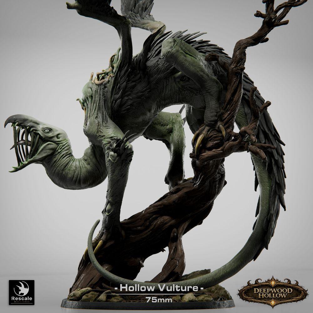 Photo du produit Tabletop 28mm Lord of the Print (LotP) 4: Tabletop Miniature: Démon Vautour / Hollow Vulture - chimère volante, oiseau de terreur en piqué avec des griffes, des ailes déchirées et une queue fouet (26_03_D1)
