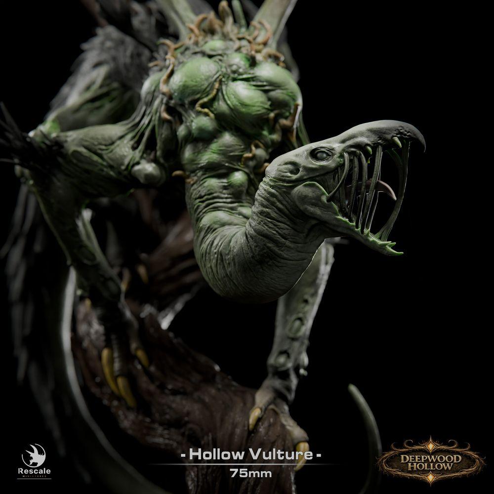Photo du produit Tabletop 28mm Lord of the Print (LotP) 5: Tabletop Miniature: Démon Vautour / Hollow Vulture - chimère volante, oiseau de terreur en piqué avec des griffes, des ailes déchirées et une queue fouet (26_03_D1)