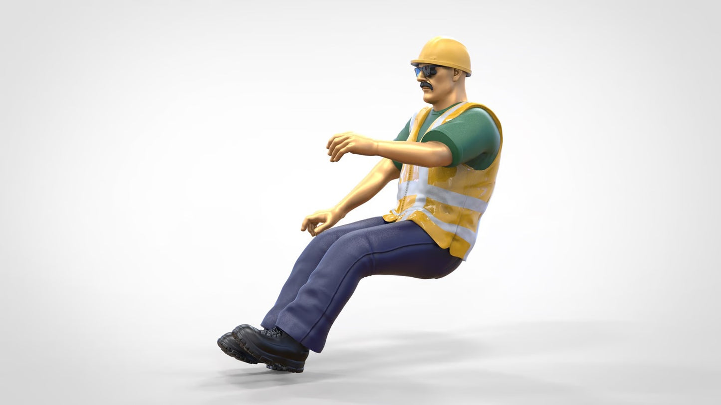 Photo du produit 0 : Conducteur de chantier - Avec casque et lunettes de soleil - Dans le véhicule