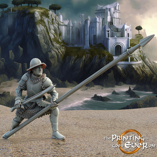 Produktfoto mittelalterliche historische Figur 75mm Scale The Printing Goes Ever On (TPGEO)  0: Mittelalterliche Ritter Figuren Verbündeter Pikenträger C - Verbündete Truppen