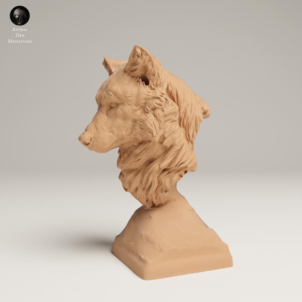 Photo produit figurine animale Animal Den Miniatures 2 : Figurine d’animal sauvage : loup gris - buste (25_06_16)