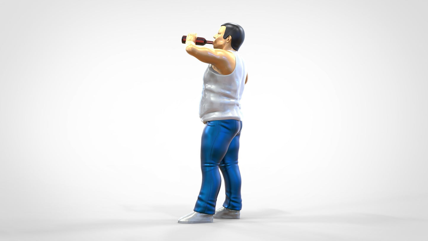 Photo du produit 0 : Homme avec une bouteille de bière et un ventre de bière