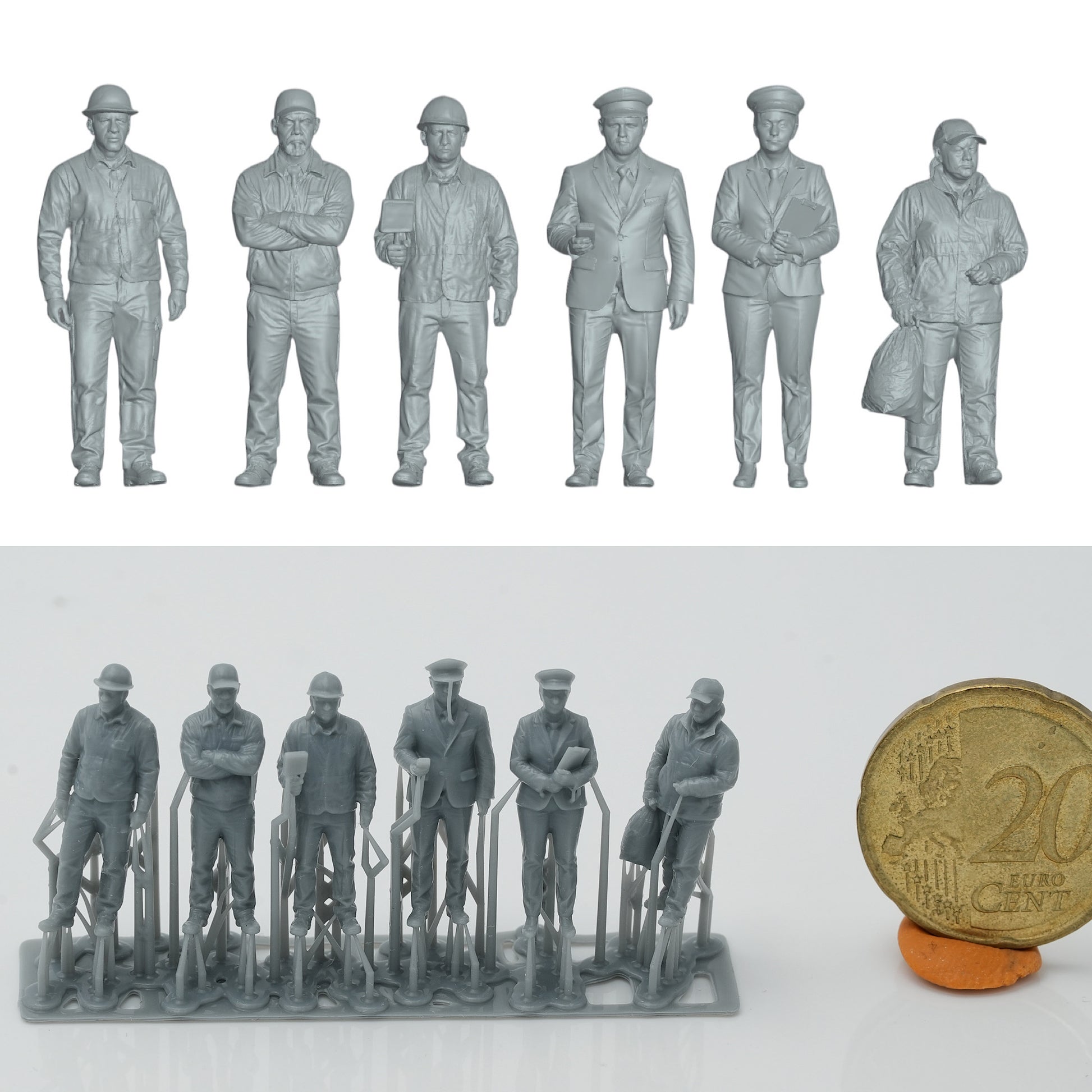 Diorama modélisme photo de produit 1 : Set de figurines de personnel ferroviaire 2 - 6 figurines (h0_28)