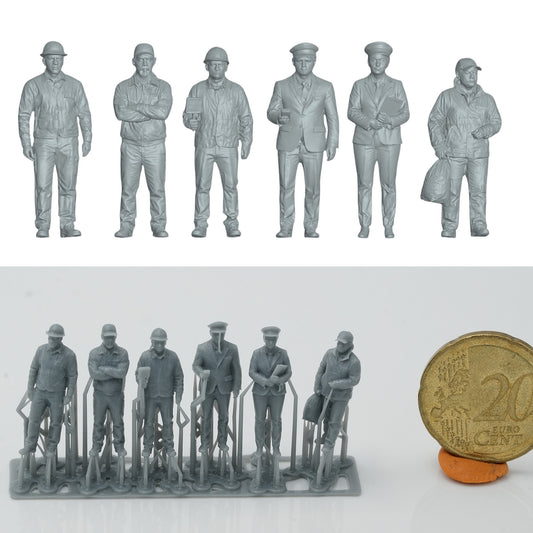 Diorama modélisme photo de produit 1 : Set de figurines de personnel ferroviaire 2 - 6 figurines (h0_28)