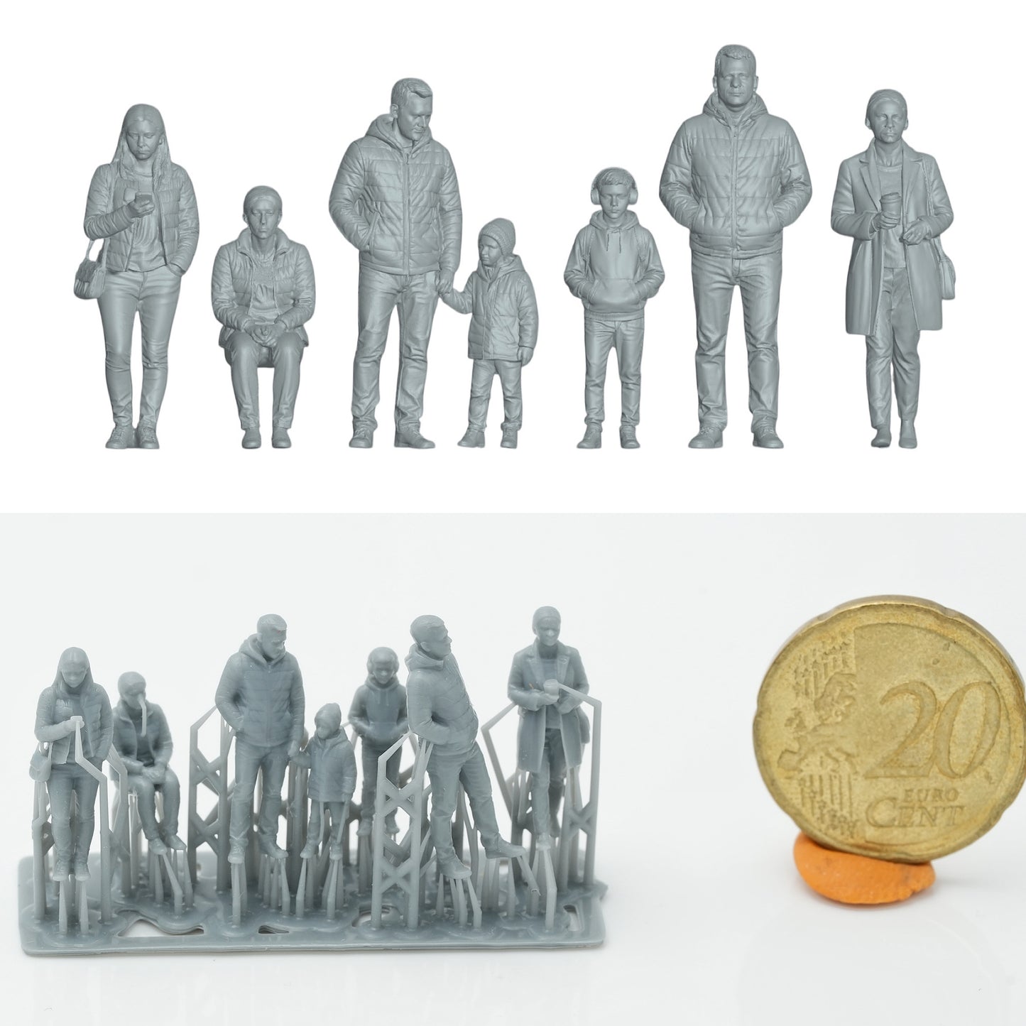 Diorama modélisme photo de produit 1 : Ensemble de figurines passants 3 - 7 figurines (h0_30)
