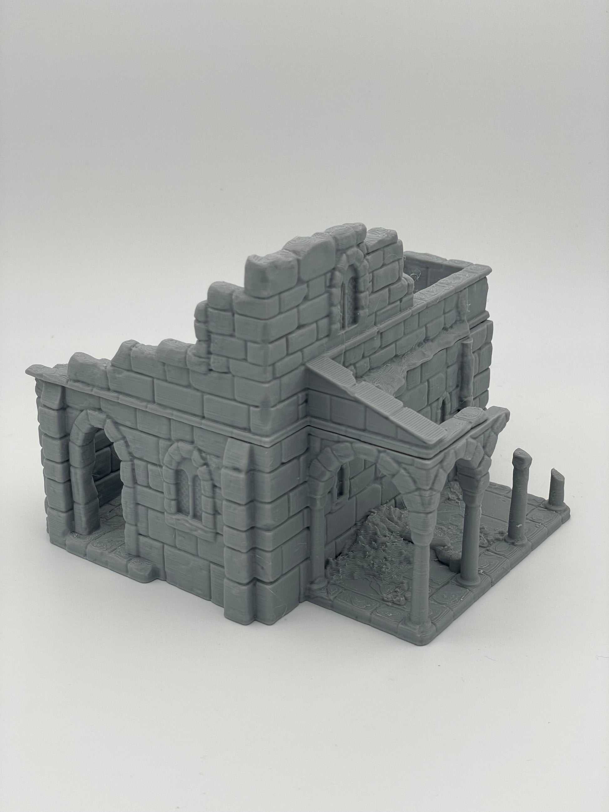 Photo de produit Tabletop 28mm The Printing Goes Ever On (TPGEO) 0 : Ruine maison médiévale A2 - Restes du bâtiment du royaume humain Gonthan