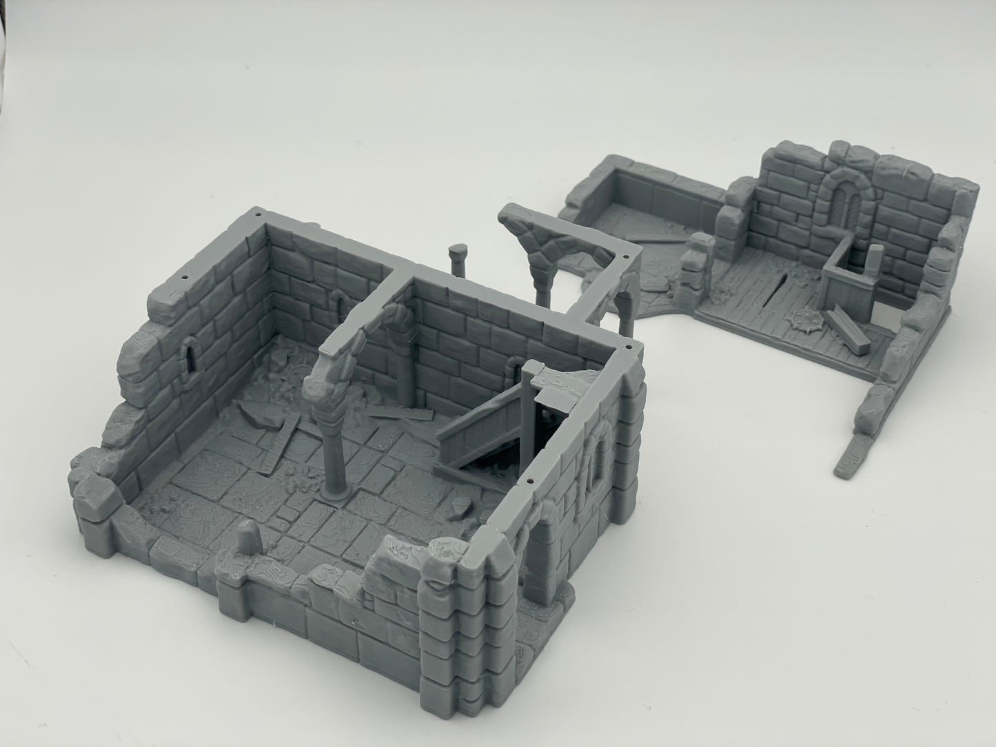 Photo de produit Tabletop 28mm The Printing Goes Ever On (TPGEO) 0 : Ruine maison médiévale A2 - Restes du bâtiment du royaume humain Gonthan