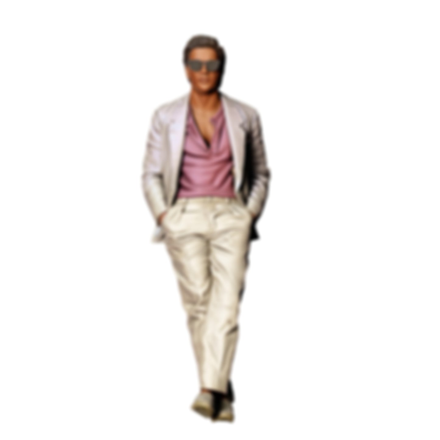3DP Miniatures 0: Stehende Figur: Mann im Anzug mit Sonnenbrille und Händen in den Hosentaschen (Ref. Nr. 464)