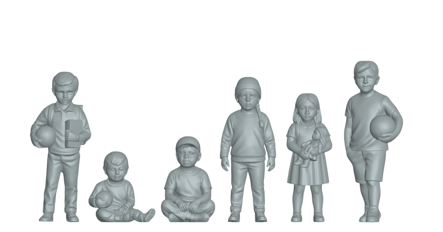 Produktfoto Figur H0, 1:72 - 0: Kinder Figuren Set (6 Figuren)