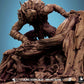 Photo du produit Tabletop 28mm Lord of the Print (LotP) 3 : Miniature Tabletop : hybride homme-animal loup-garou sur souche d'arbre, bête des bois et alpha-prédateur, boss de donjon, base de scène avec créatures de souris et de rats (25_07_R1)