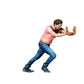 Photo produit de modélisme pour diorama 4 : Figurine debout : homme penché vers l’avant en position de poussée (réf. n° 527)