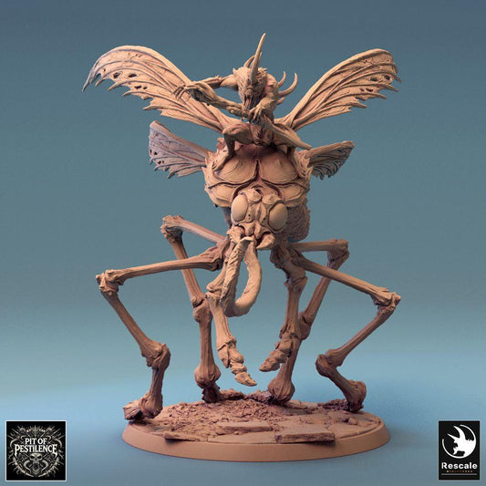 Image du produit Tabletop 28mm Lord of the Print (LotP) 0 : Miniature Tabletop : Cavalier cornu sur une énorme bête moustique - Monstre insecte, bête volante, démon de nuée - E5 Dravon Pursuit (24_08_E5)