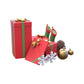 Photo du produit 0 : Ensemble de Noël, 5 figurines et 12 cadeaux, Père Noël et lutins : Thème Noël