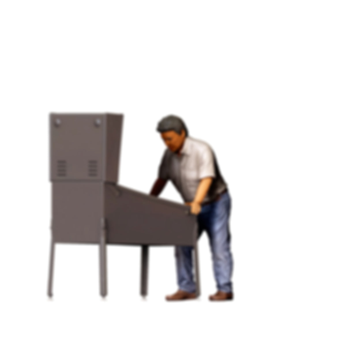 Photo produit de modélisme pour diorama 0 : figurine debout : homme à une borne de flipper avec les deux mains (réf. n° 519)