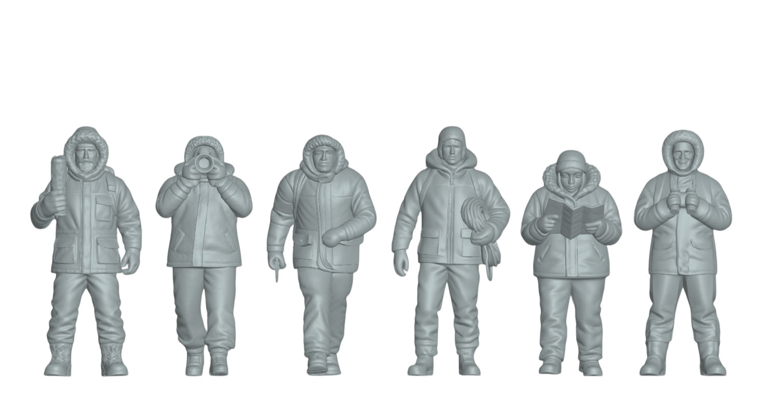 Produktfoto Figur H0, 1:72 - 0: Polar Forscher Figuren Set (6 Figuren)