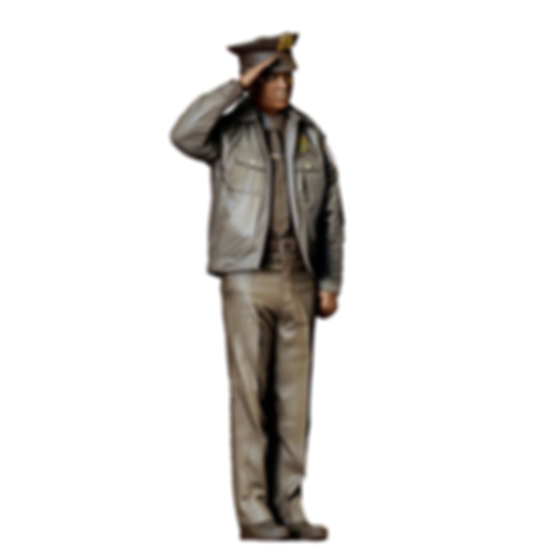 3DP Miniatures 0: Stehende Figur: Polizist mit Schlagstock, salutierend (Ref. Nr. 499)