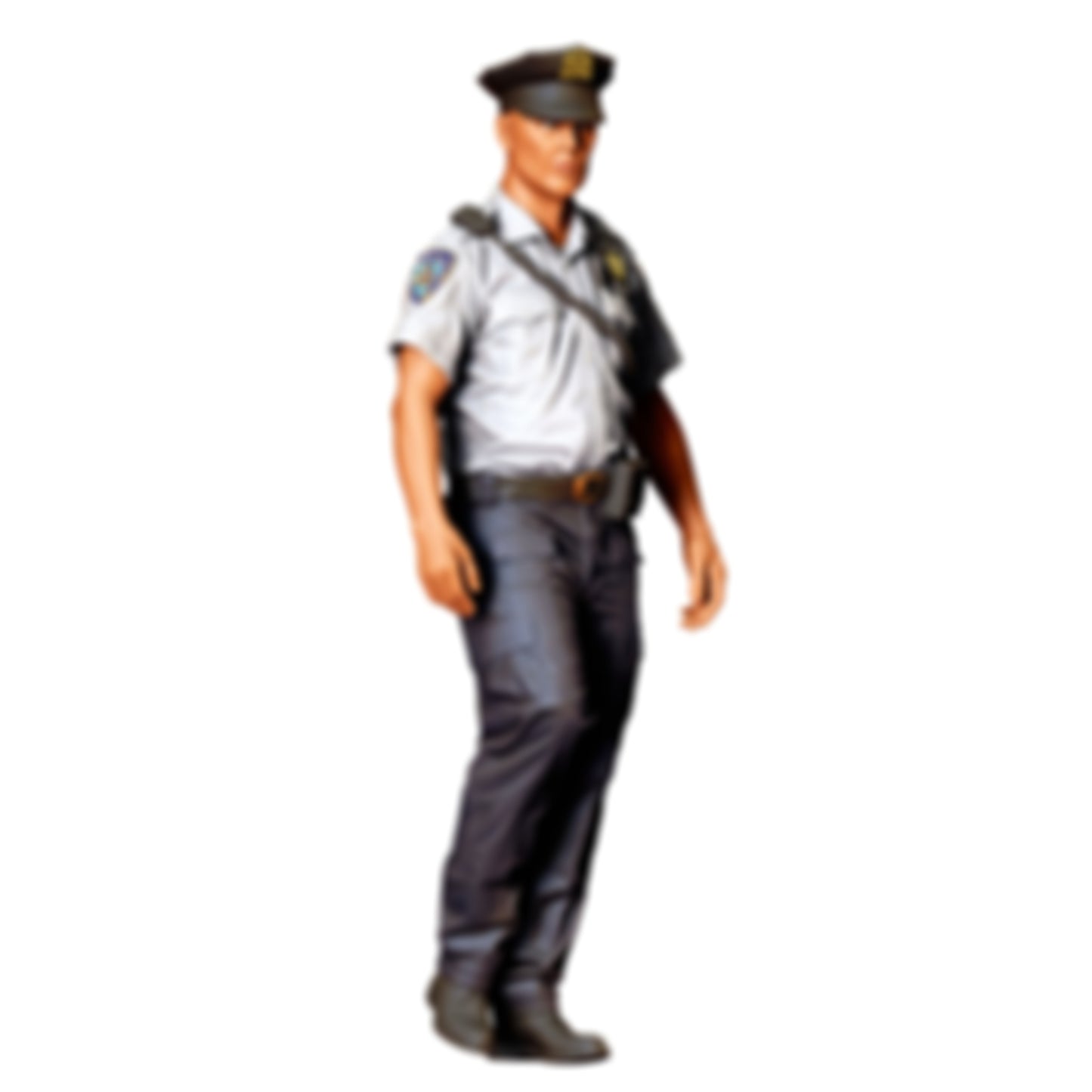 3DP Miniatures 0: Stehende Figur: Polizist mit Kappe & Dienstgürtel (Ref. Nr. 500)