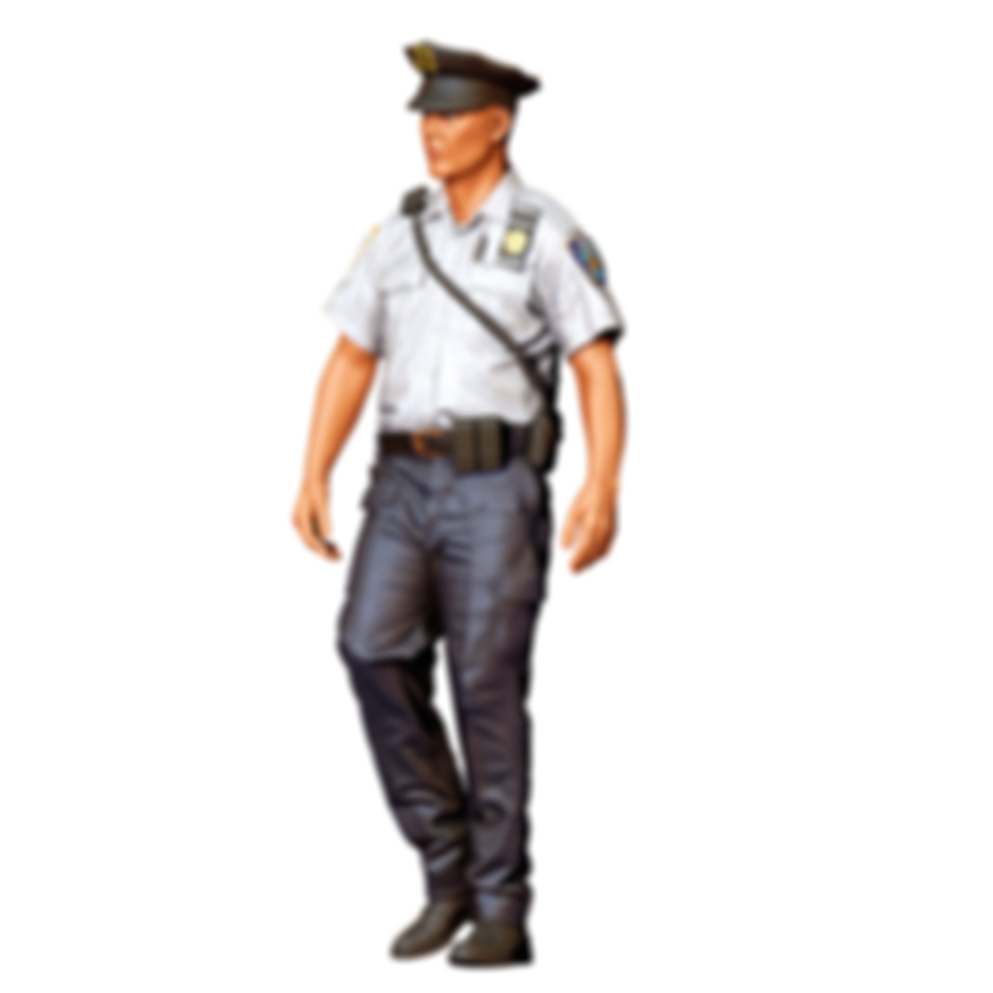3DP Miniatures 3: Stehende Figur: Polizist mit Kappe & Dienstgürtel (Ref. Nr. 500)