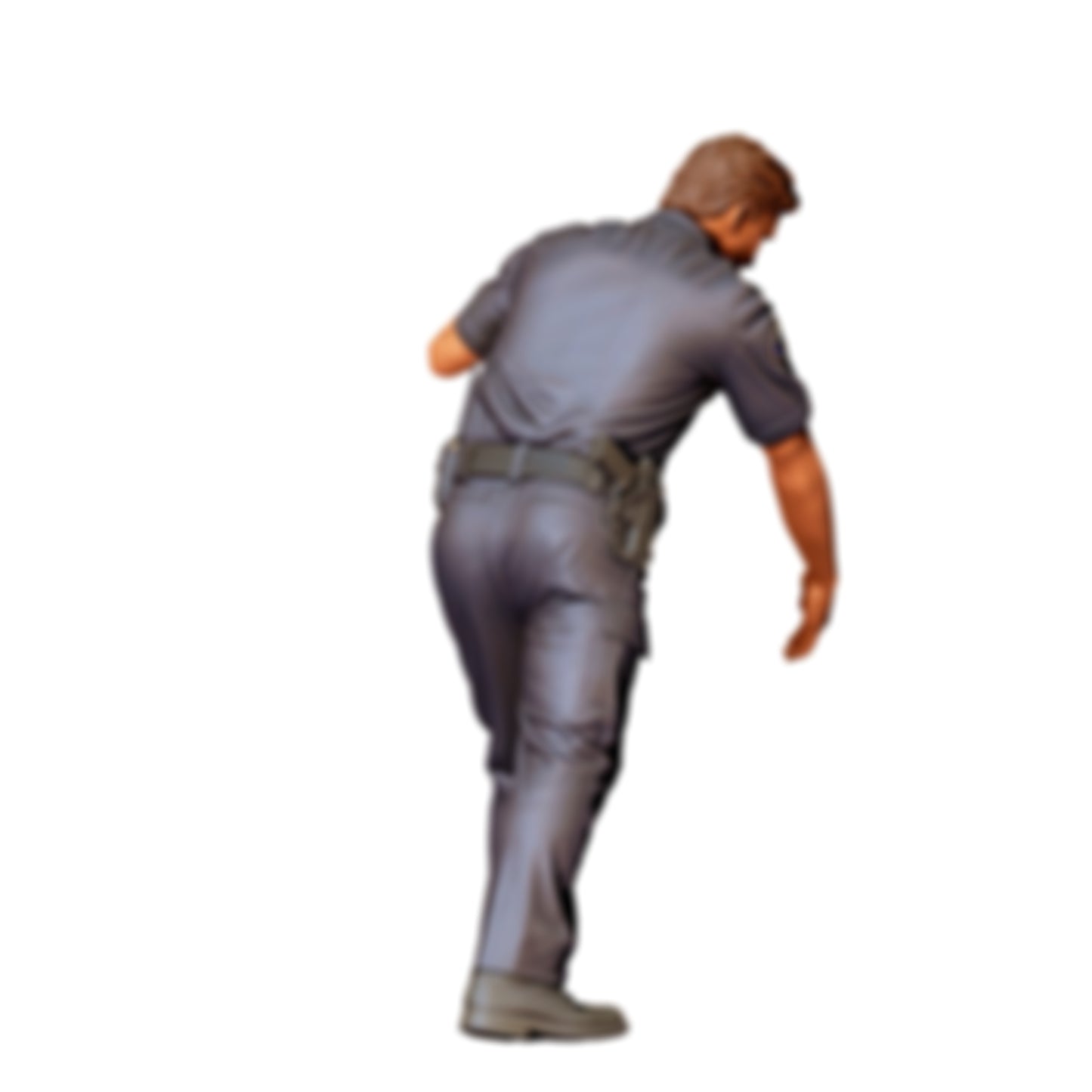3DP Miniatures 1: Gehende Figur: Polizist in Uniform mit Dienstgürtel & erhobenem Arm (Ref. Nr. 501)