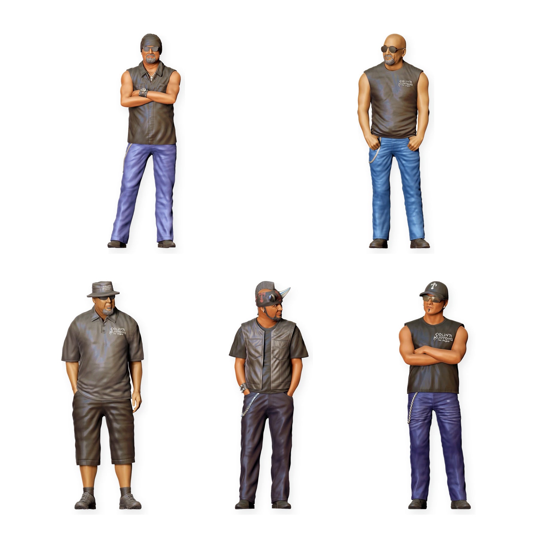Diorama Figuren-Set: Tuning-Werkstatt und Mechaniker (Nr. S70) – STL-geprüfte Übersicht aller enthaltenen unbemalten Resinfiguren