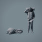 Figurines d'animaux de ferme : Cochon et porcelet (1 modèle) - Berkshire Pig (a038)
