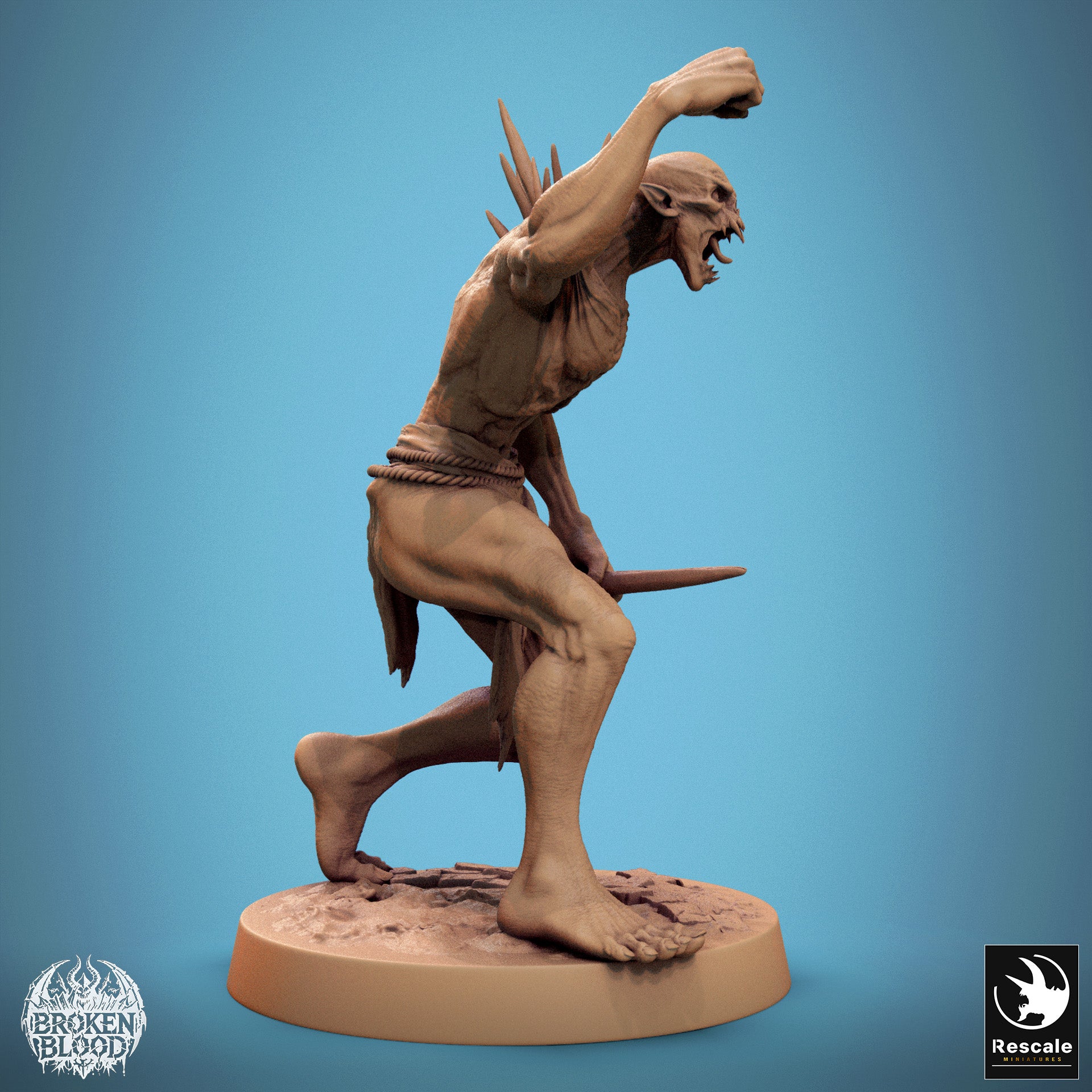 Photo de produit Tabletop 28mm Lord of the Print (LotP) 1 : Miniature Tabletop : Berserker Ghoul Sauvage - Enfant de Démon, bête infernale hurlante, abomination de corps à corps (24_11_B39)