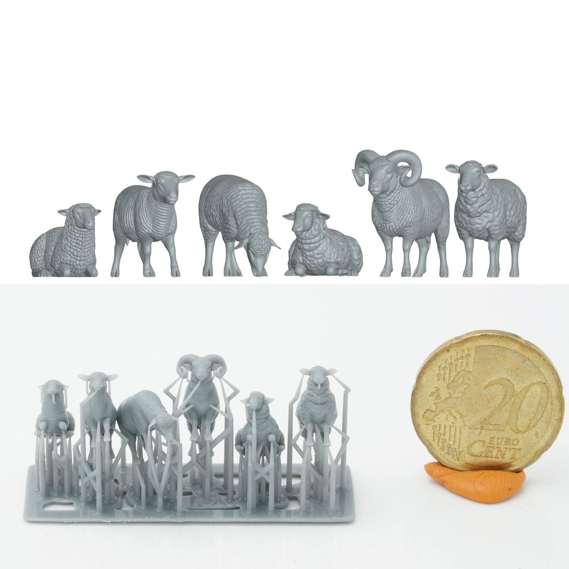 Photo de produit Figurine d'animal Diorama, Modélisme : 0 : Figurines d'animaux de ferme : Ensemble de cochons - 6 cochons (Réf a051)