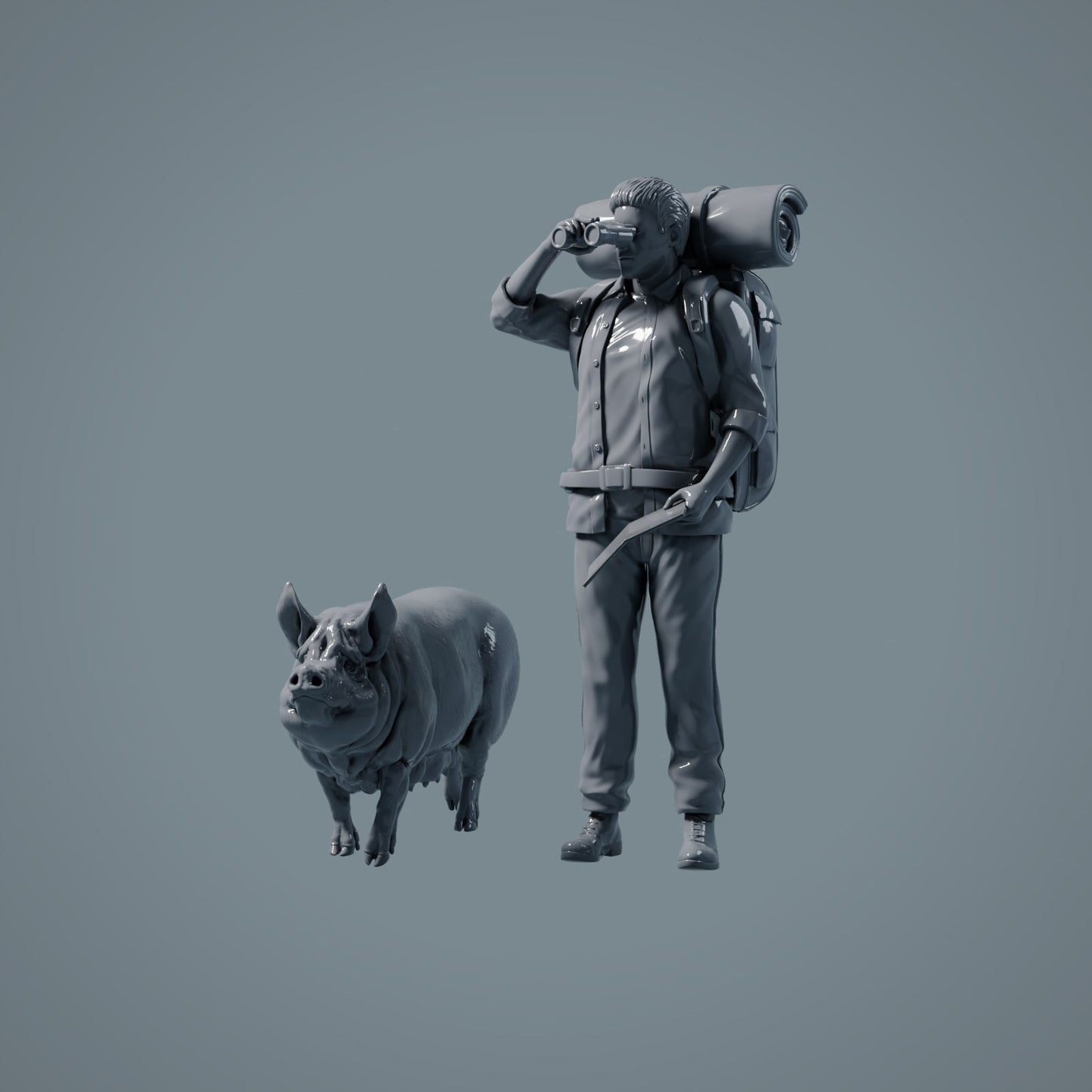 Figurines d'animaux de ferme : Cochon - Berkshire Pig (a035)
