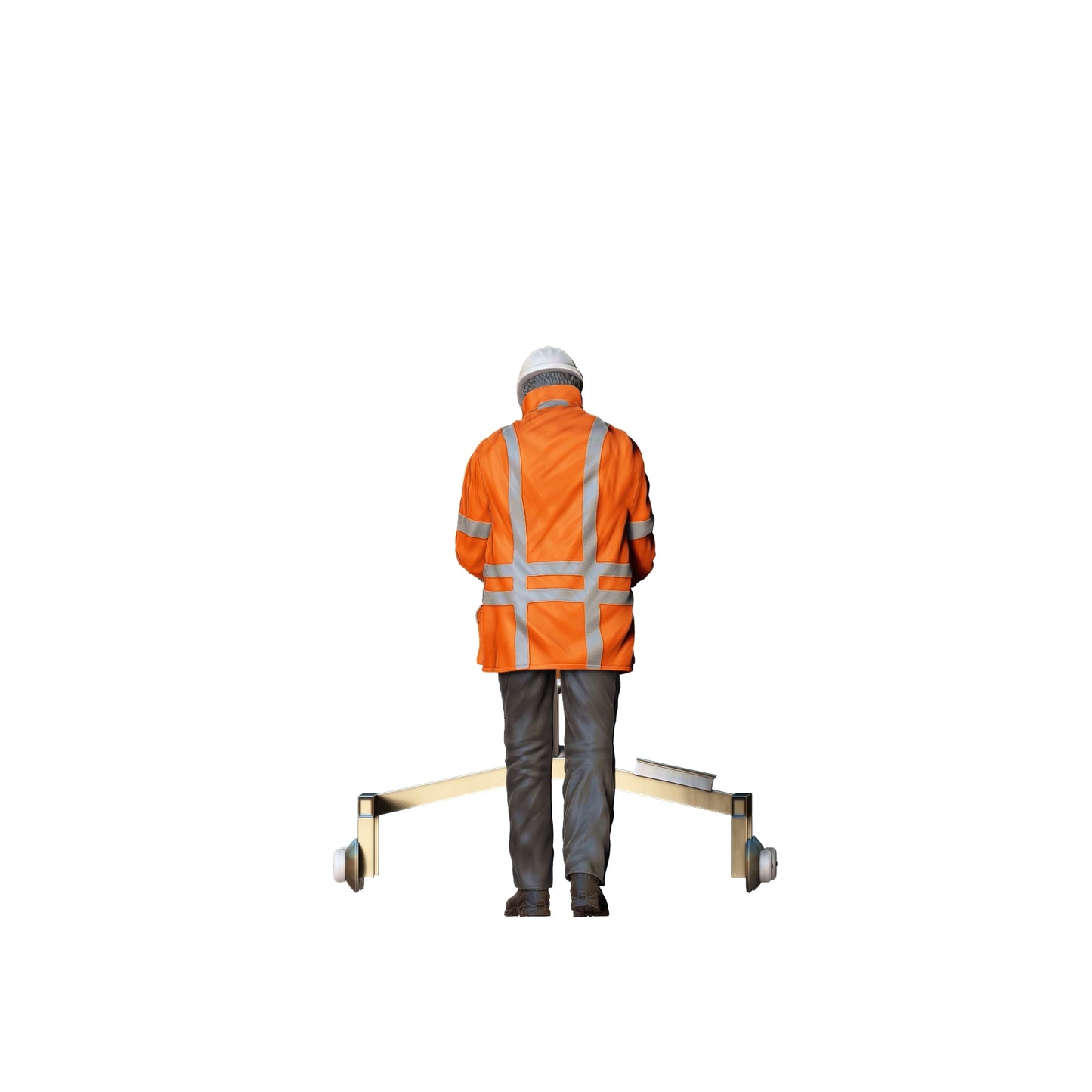 Photo du produit 0 : Ouvrier de la route avec un véhicule de mesure : Géomètre sur le chantier