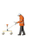 Photo du produit 0 : Ouvrier de la route avec un véhicule de mesure : Géomètre sur le chantier