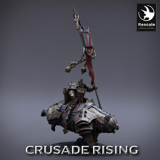 Templar Banner Bearer Rider - Puissant souverain de l'Ordre des Templiers - Chevaliers Templiers (D2)