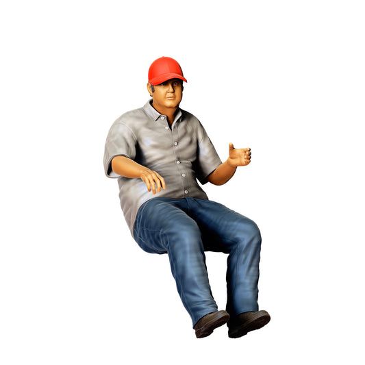 3DP Miniatures 0: Sitzende Figur: Lkw-Fahrer in Lenkposition (Ref. Nr. 467)
