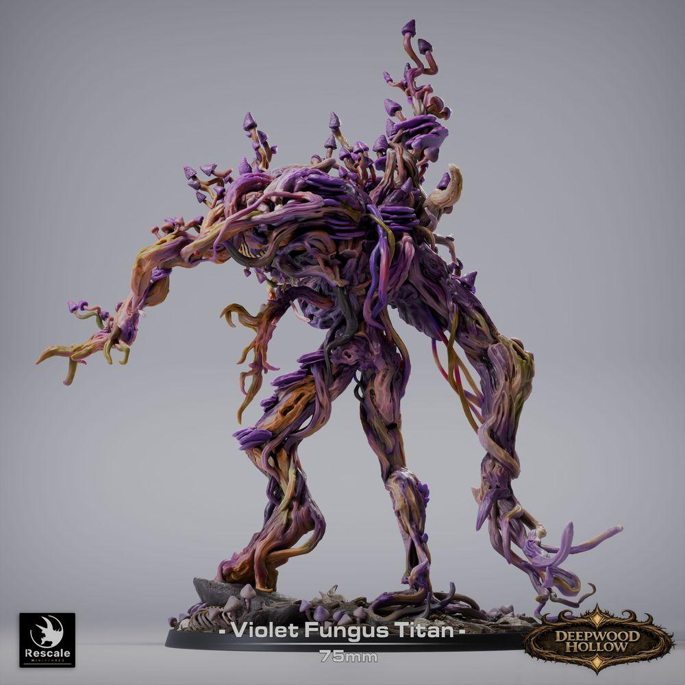 Photo du produit Tabletop 28mm Lord of the Print (LotP) 0: Figurine fantastique: Titan de champignon violet - Colosse de champignon violet, Titan des spores, Golem végétal, horreur forestière Boss-monstre (26_03_E1)