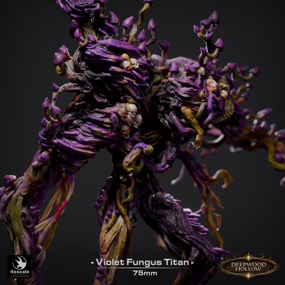 Photo de produit Tabletop 28mm Lord of the Print (LotP) 1: Figurine fantastique : Titan de champignon violet - Colosse de champignon violet, Titan de spores, Golem végétal, Monstre d'horreur forestière Boss (26_03_E1)