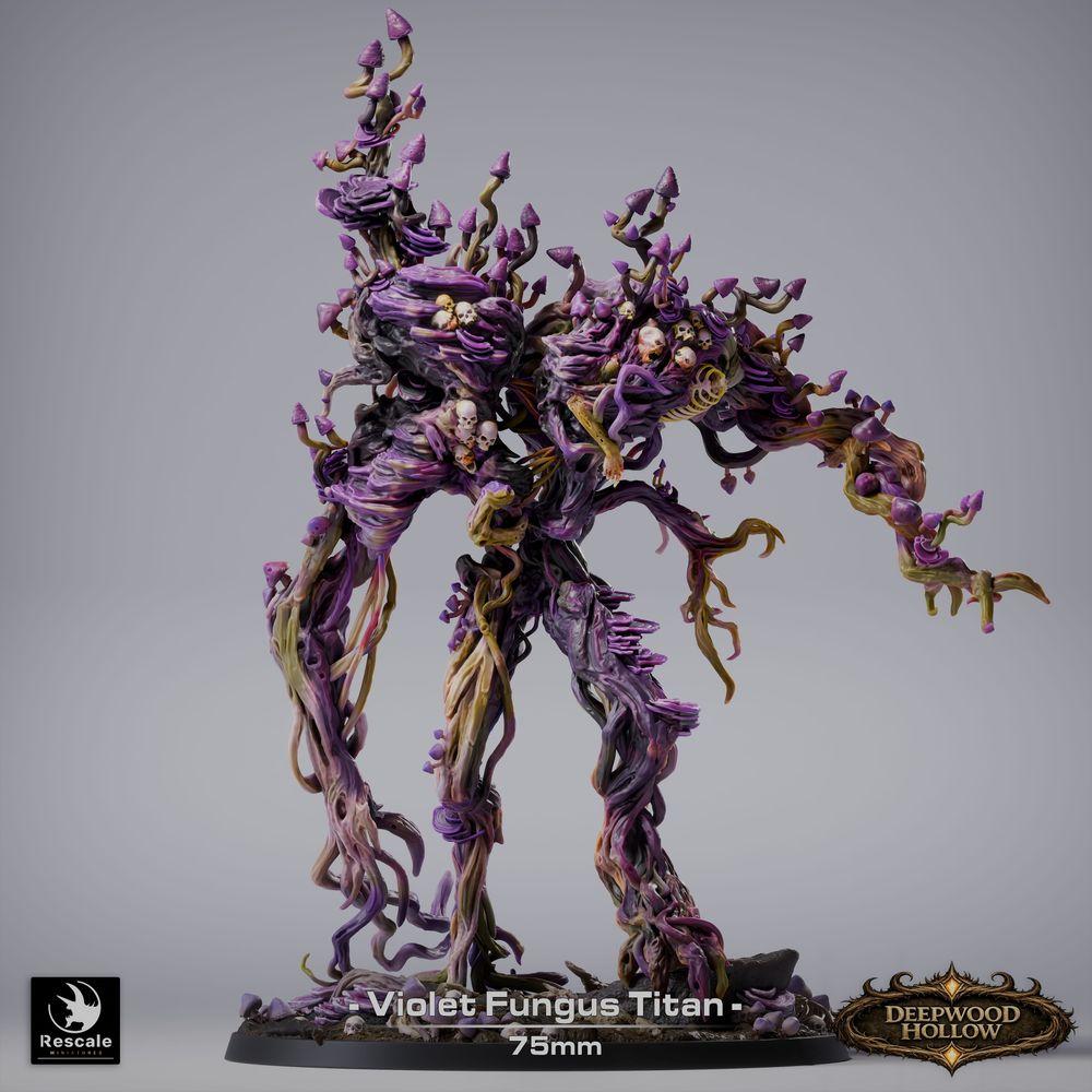 Photo du produit Tabletop 28mm Lord of the Print (LotP) 2: Figurine de fantasy: Titan de champignon violet - Colosse de champignon violet, Titan des spores, Golem végétal, Monstre d'horreur forestière Boss (26_03_E1)