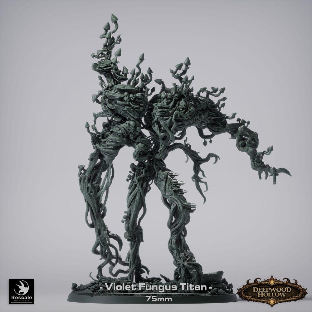 Photo du produit Tabletop 28mm Lord of the Print (LotP) 3: Figurine fantastique: Titan de champignon violet - Colosse de champignon violet, Titan des spores, Golem végétal, horreur forestière Boss-monstre (26_03_E1)