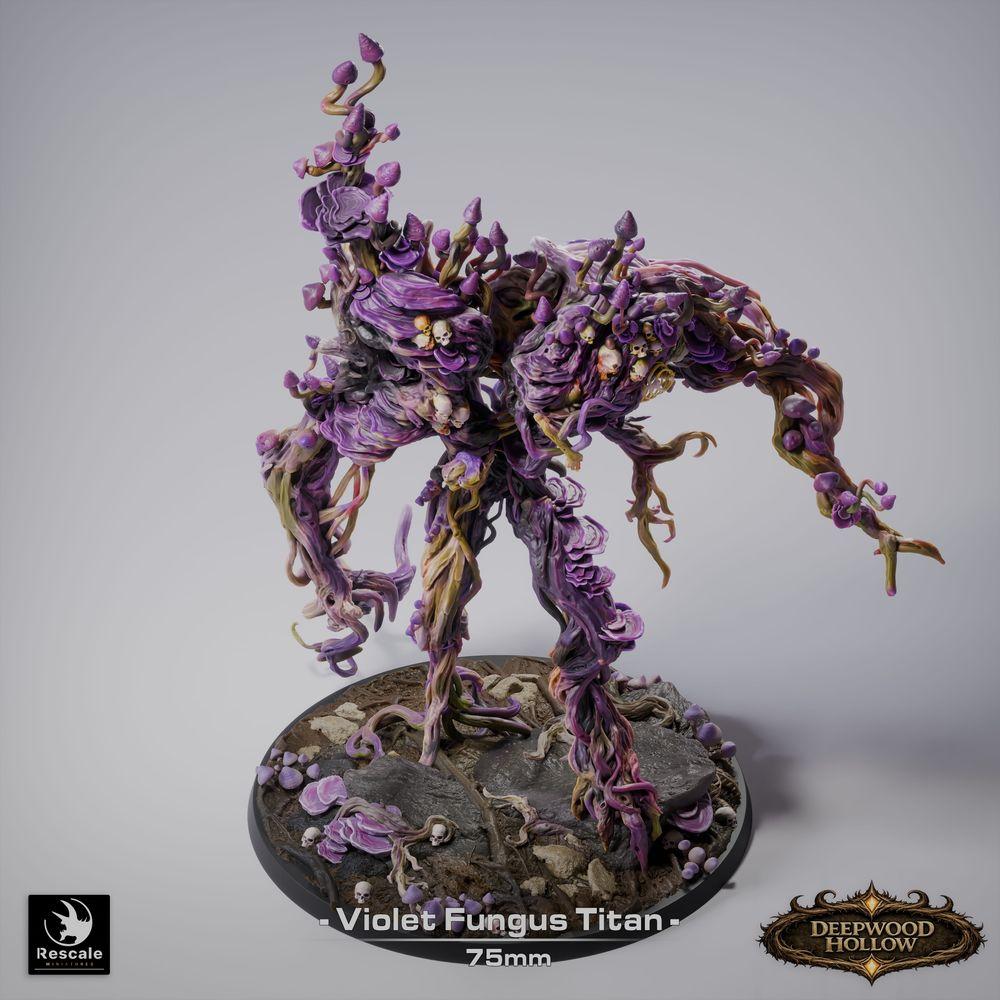Photo du produit Tabletop 28mm Lord of the Print (LotP) 4: Figurine fantastique: Titan de champignon violet - Colosse de champignon violet, Titan de spores, Golem végétal, horreur forestière Boss-monstre (26_03_E1)