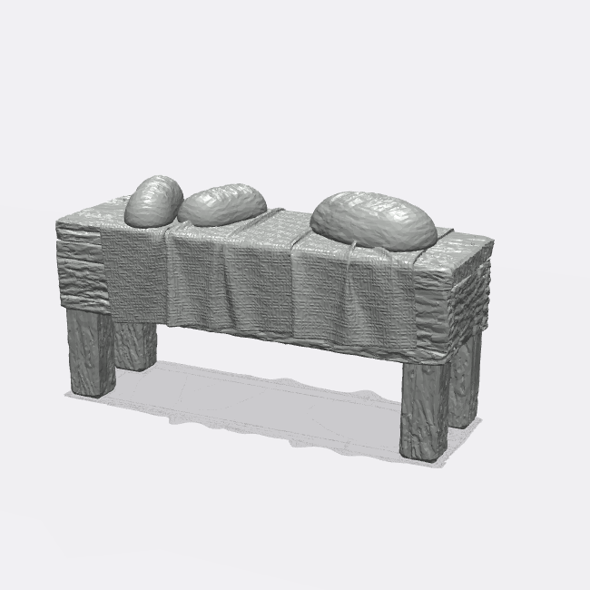Photo du produit Miniature Mobilier, Décoration Diorama et Modélisme 0 : Dans la cuisine : Table à manger dressée avec du pain pour la cuisine ou la salle à manger (Réf. 45D)