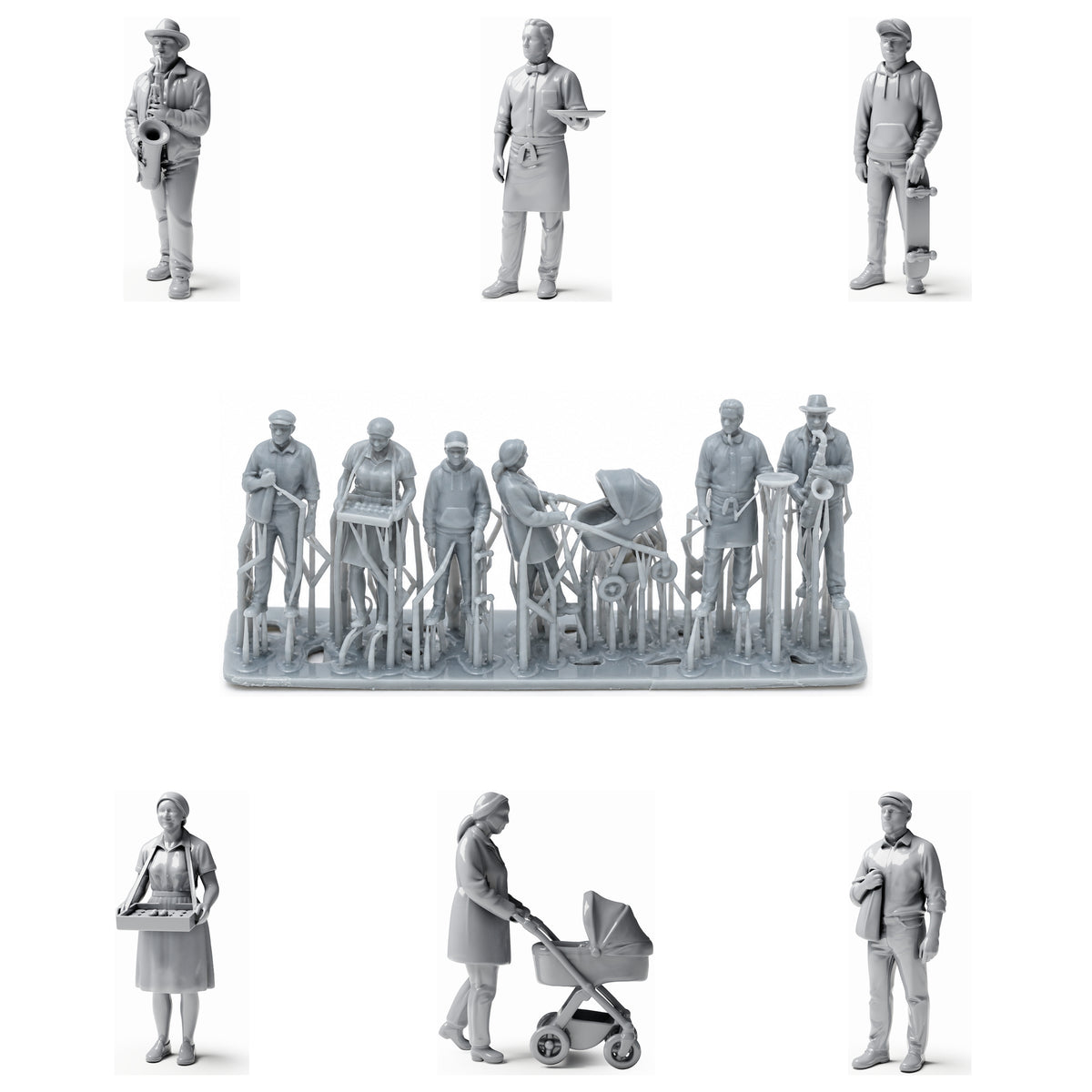3drifter-miniatures Straßenszene - Passanten Hauptbild
