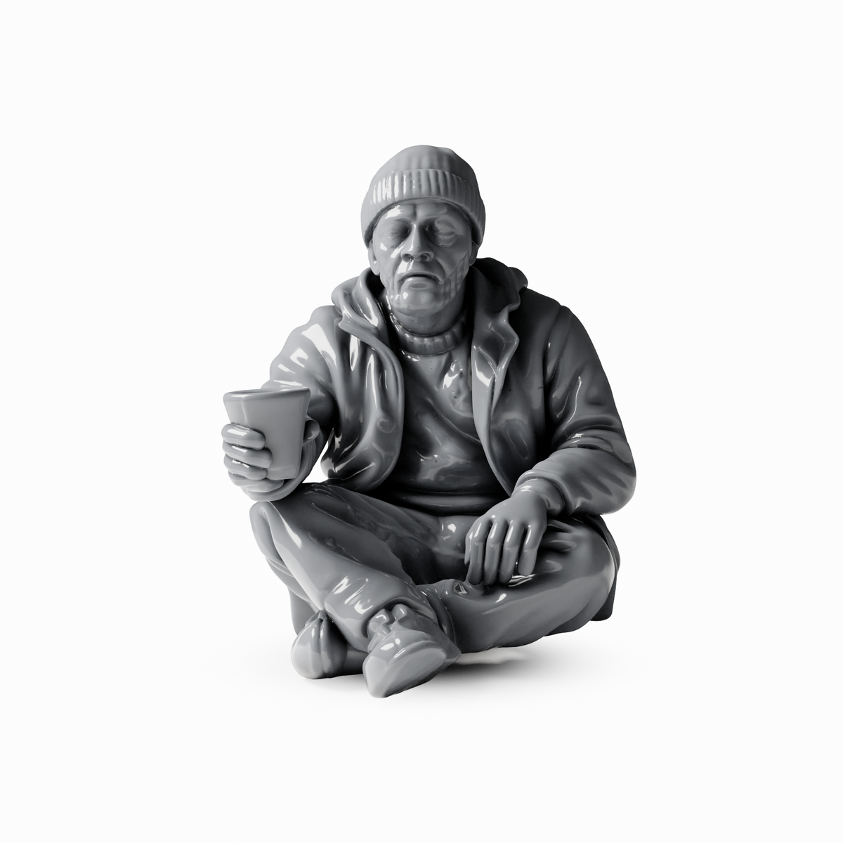 3drifter-miniatures Obdachlose im Stadtbild Figurenansicht 4