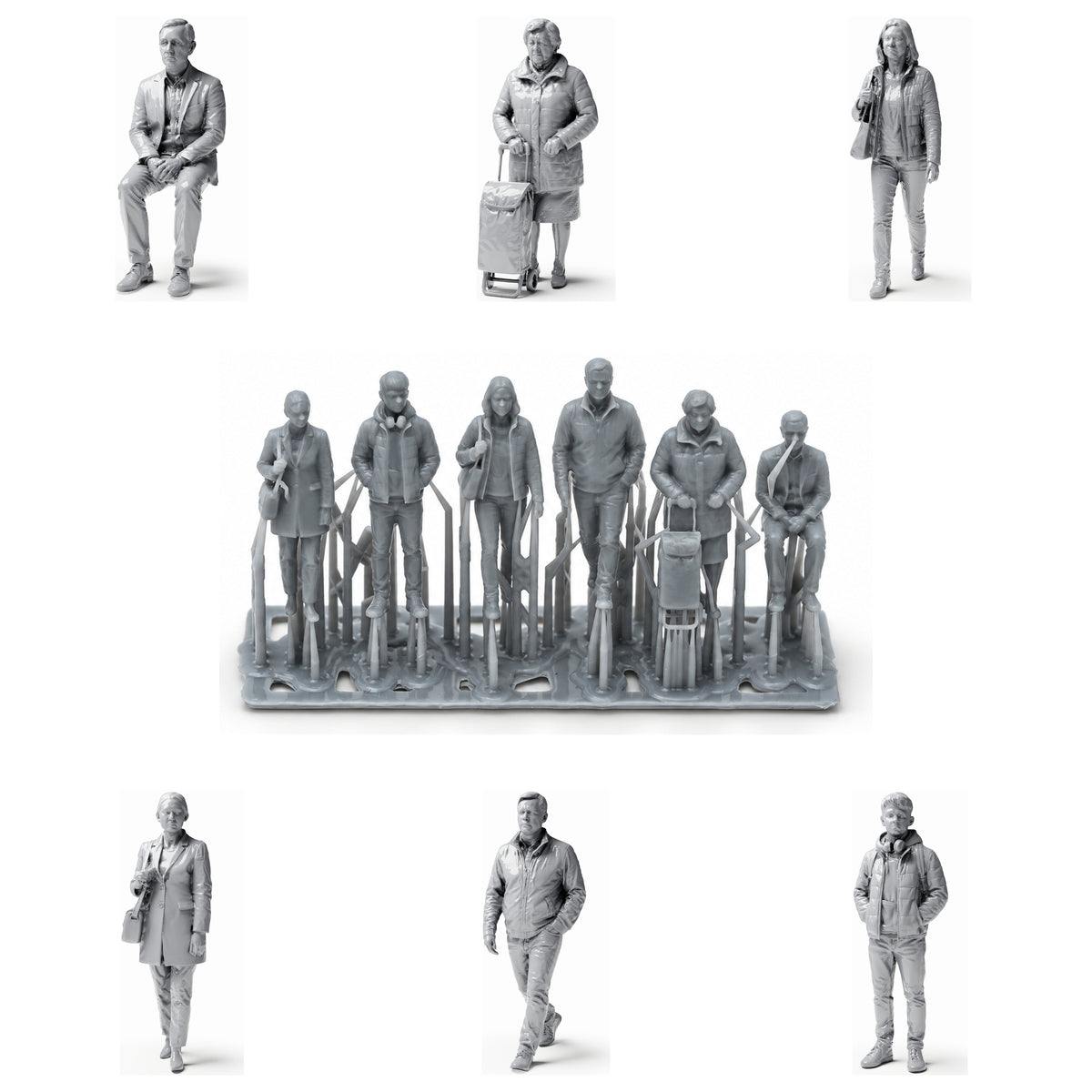 3drifter-miniatures Passanten mit Einkaufstrolley Hauptbild
