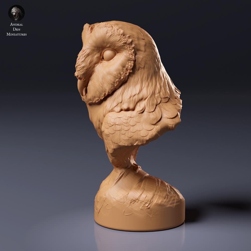Photo du produit figurine animalière Animal Den Miniatures 6 : figurine d’animal sauvage : Effraie des clochers d’Amérique - buste (26_10_06)