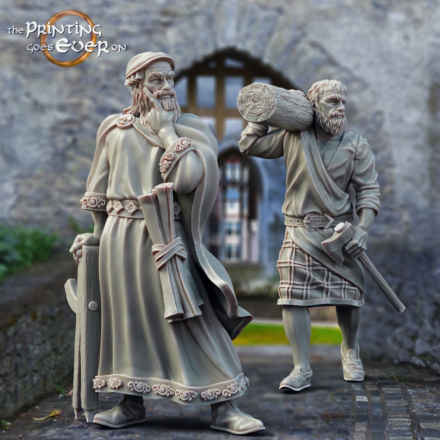 Photo du produit Tabletop 28mm The Printing Goes Ever On (TPGEO) 0: Habitants médiévaux: Forgeron, Bûcheron, Boulanger, Sculpteur, Cordonnier, Nobles, Enfants