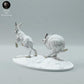 Photo de produit figurine animale Animal Den Miniatures 3 : figurine animale polaire : lièvres arctiques - en course (23_01_16)