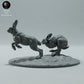 Photo produit figurine animale Animal Den Miniatures 4 : Figurine animale polaire : lièvres des neiges - en course (23_01_16)