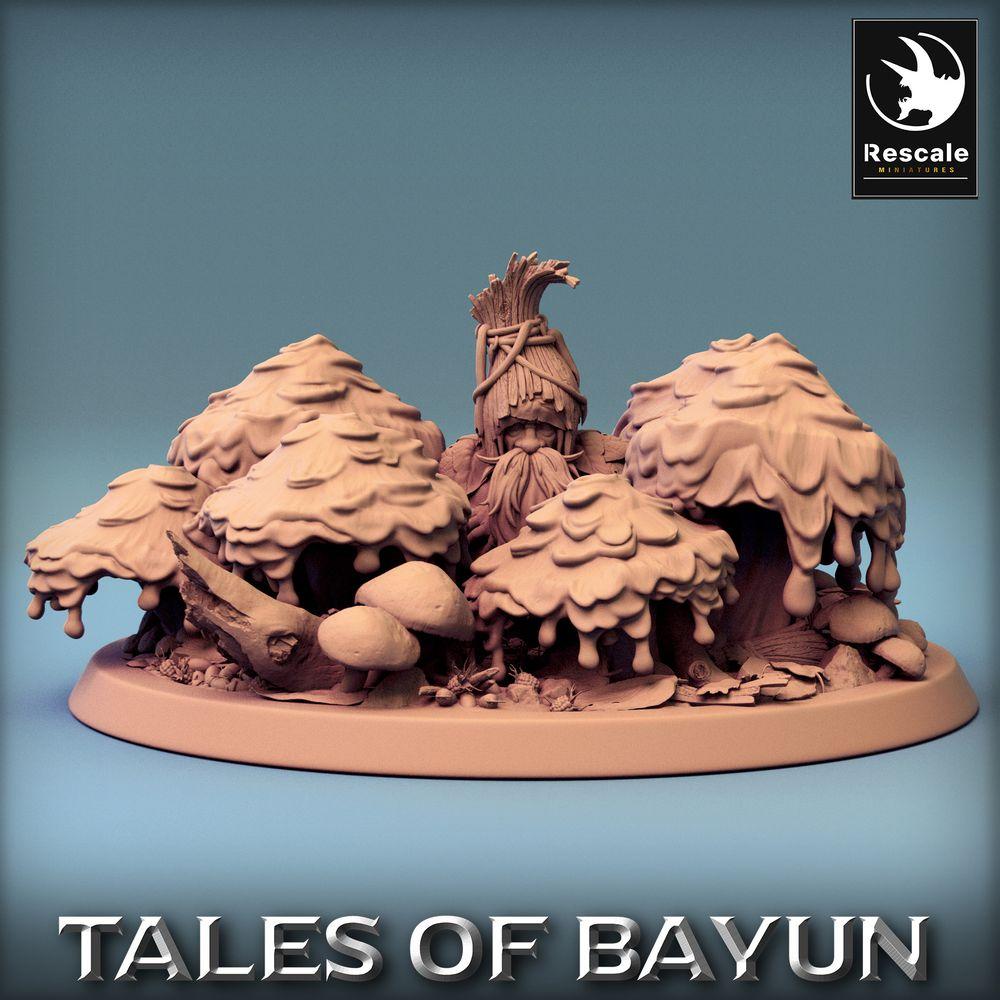 Image produit Tabletop 28mm Lord of the Print (LotP) 0 : Miniature Tabletop : Borovichok Hide - Chaman des bois dans le bosquet de champignons, Druide, Gardien du bosquet, Diorama sorcier des champignons (24_01_A3)