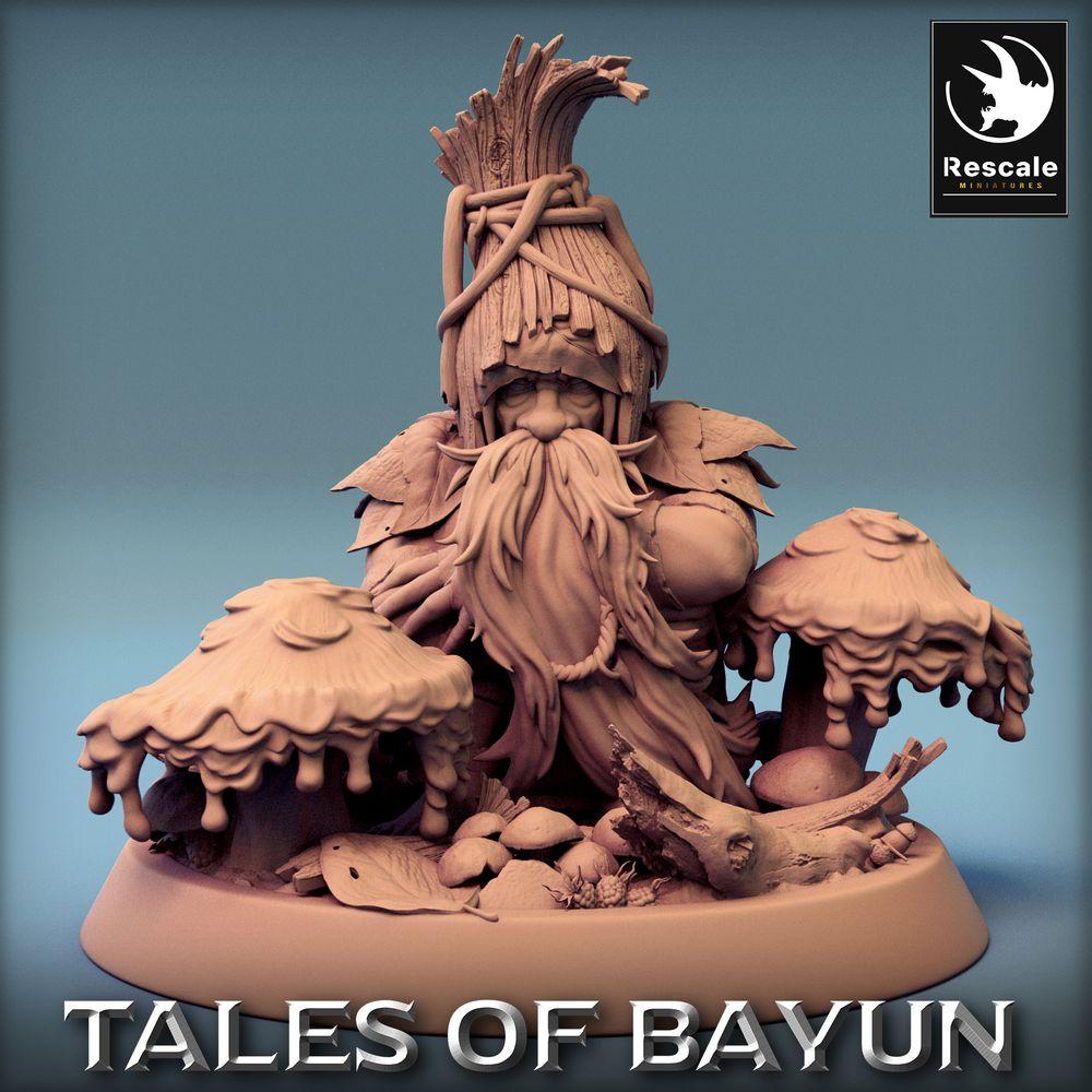 Image du produit Tabletop 28mm Lord of the Print (LotP) 0 : Miniature Tabletop : Chaman des forêts et druide des champignons, accroupi entre des champignons - Borovichok (24_01_A4)