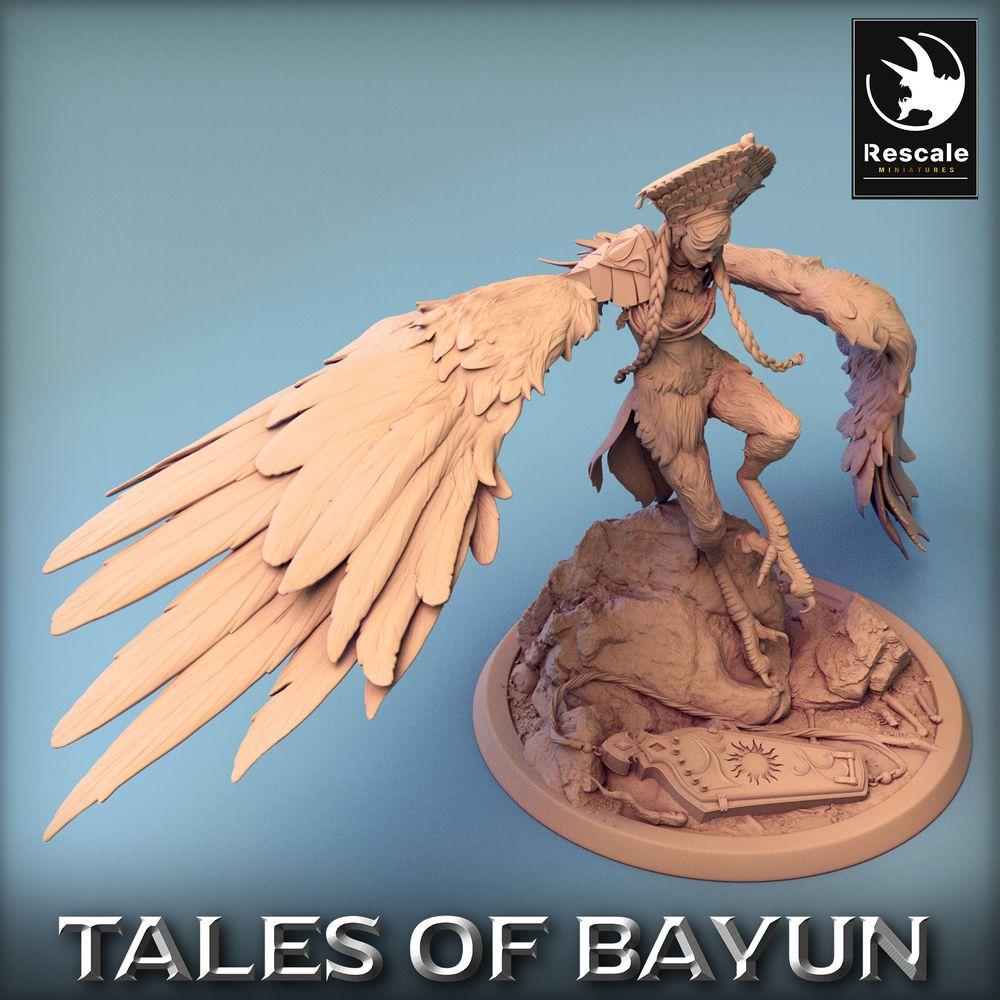 Photo de produit Tabletop 28mm Lord of the Print (LotP) 0 : Miniature Tabletop : Harpie / Harpie en piqué, Reine des sirènes, démon ailé, chasseuse des cieux (24_01_I5)